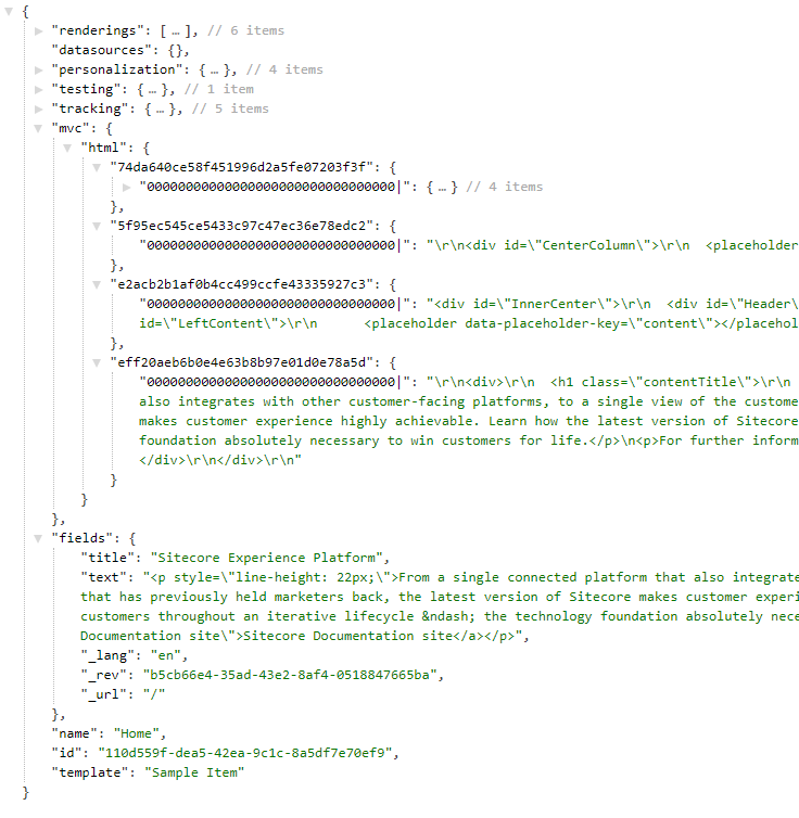 Uniform Page Service Output